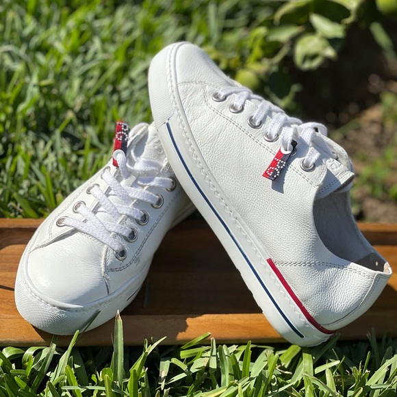PAUL GREEN Carly White Leather low top sneakers size UK 3US 5.5 gently used